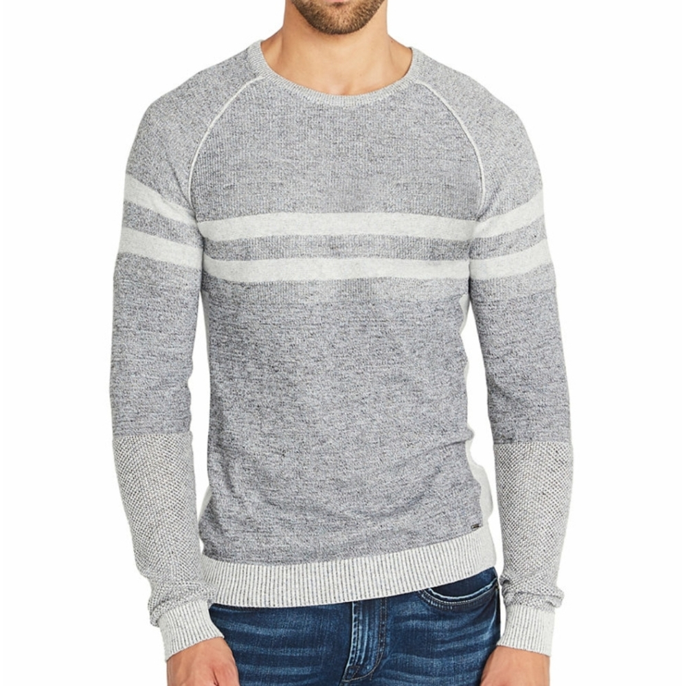 Buffalo David Bitton Mens L Watake Striped Sweater